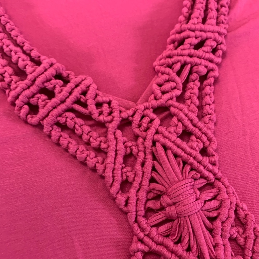 Nanette Lepore Macrame Pink Tunic Dress Size Small - Picture 10 of 17